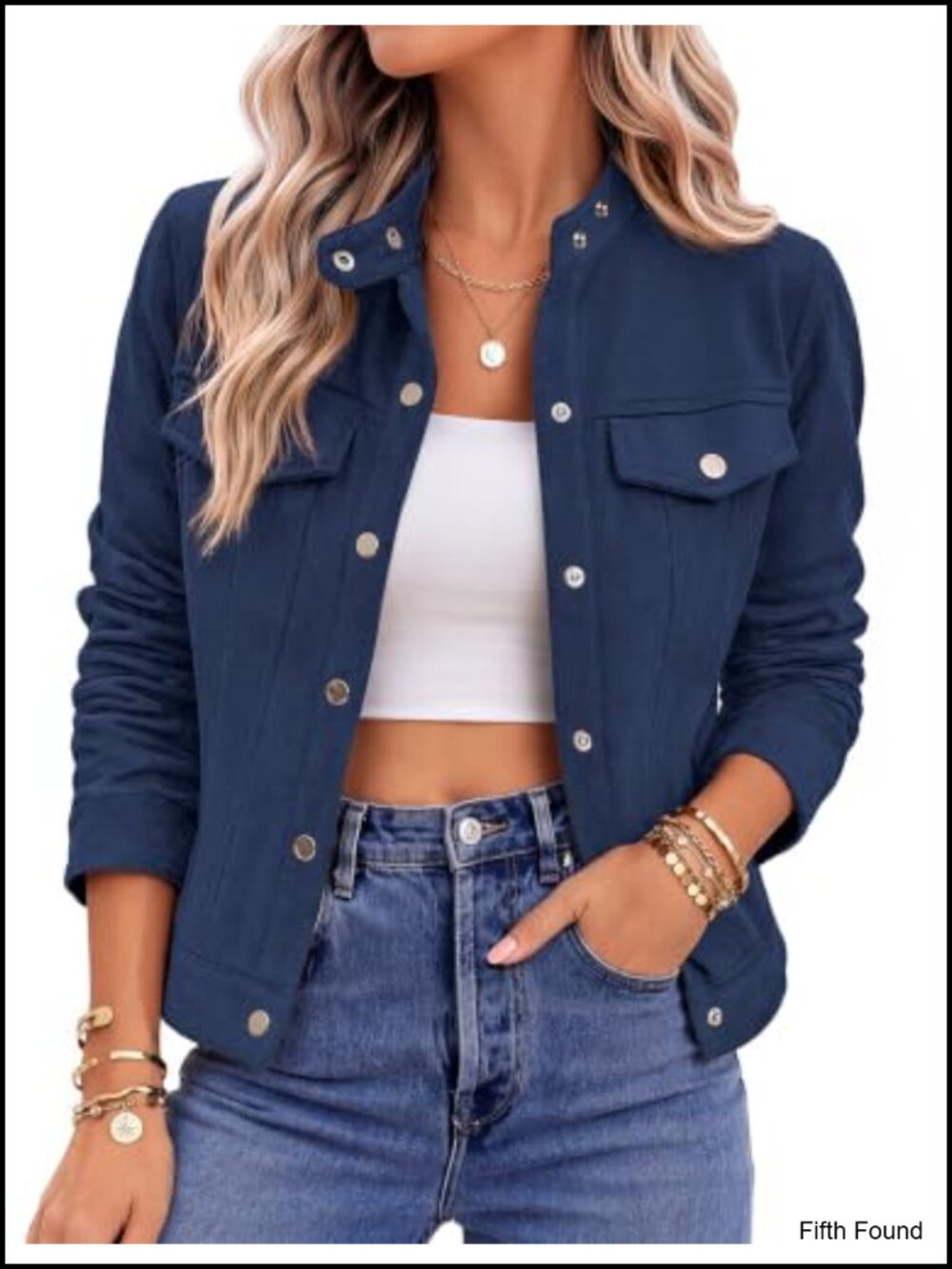 Faux Suede Cropped Jacket Snap Button Lapel Collar Casual Fall Coat
